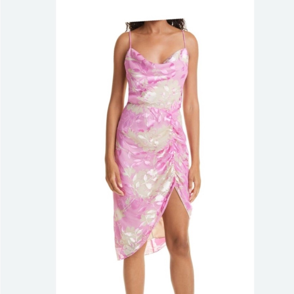 SAMSOE Pink and Cream Floral Mini Dress
